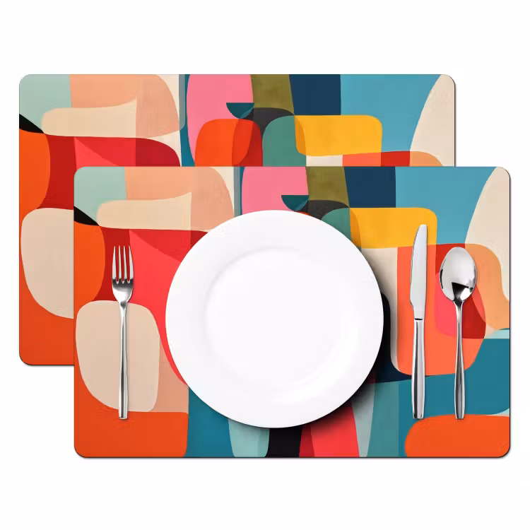 Placemat - 6 stuks - Vormen - Kleurrijk - Abstract - Vlakken — 2