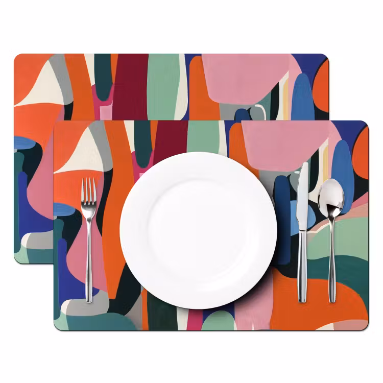Placemat - 6 stuks - Vormen - Ritmisch - Kleuren - Abstract — 2