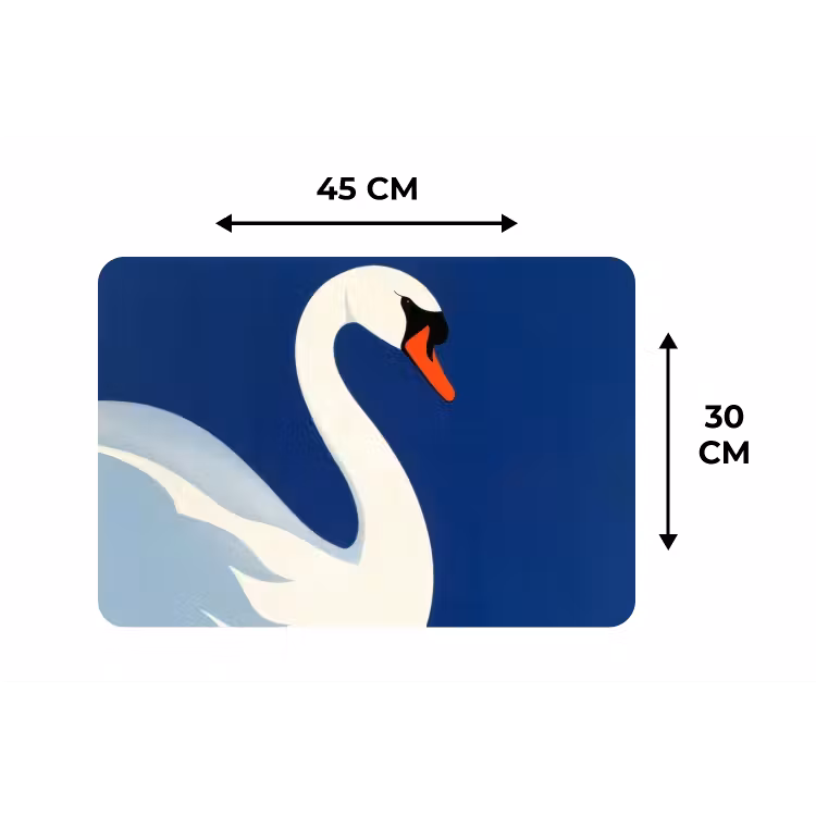 Placemat - 6 stuks - Zwaan - Wit - Snavel - Illustratie — 3