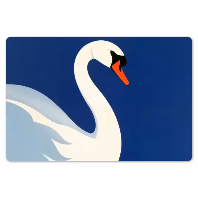 Placemat - 6 stuks - Zwaan - Wit - Snavel - Illustratie — 7