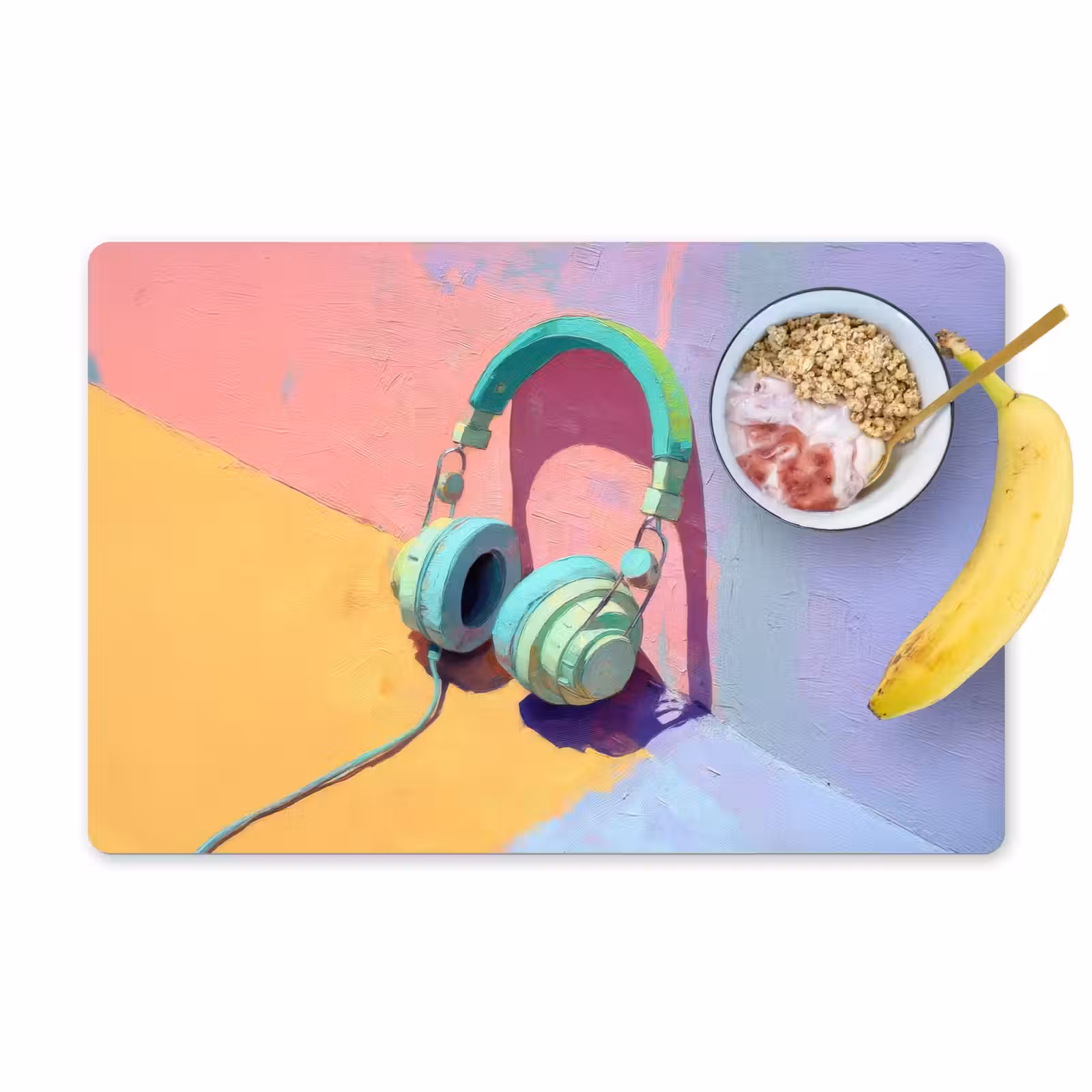 Placemat - 6 stuks - Koptelefoon - Mintgroen - Draad — 1