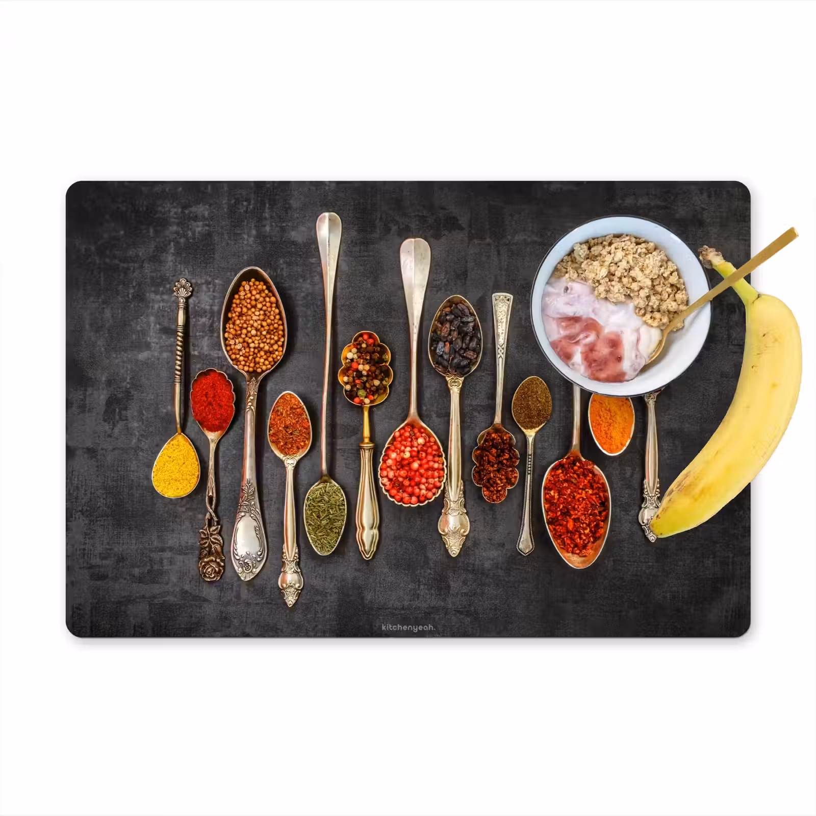 Placemat - 6 stuks - Kruiden - Lepels - Beton — 1
