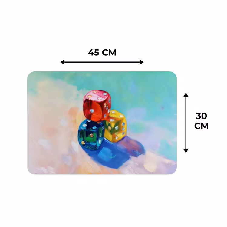 Placemat - 6 stuks - Dobbelstenen - Kleurrijk - Getallen - Stipjes — 3