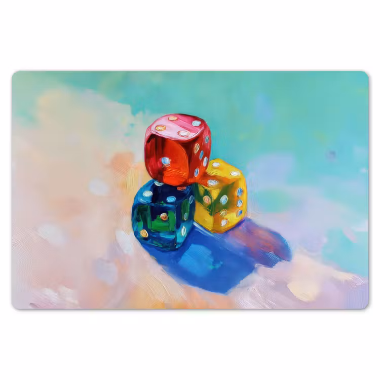 Placemat - 6 stuks - Dobbelstenen - Kleurrijk - Getallen - Stipjes — 7