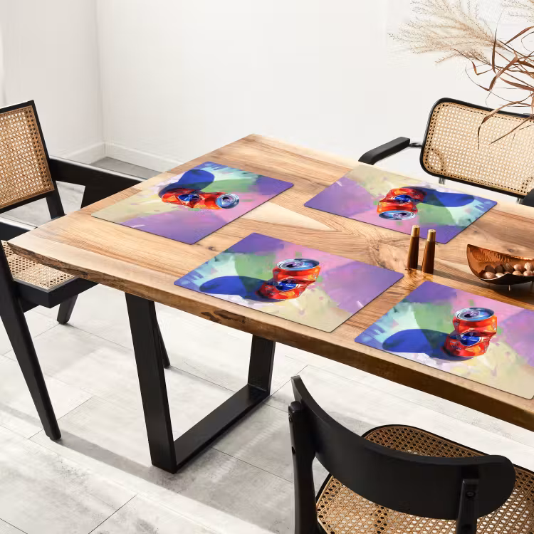 Placemat - 6 stuks - Frisdrank - Blik - Paars — 5