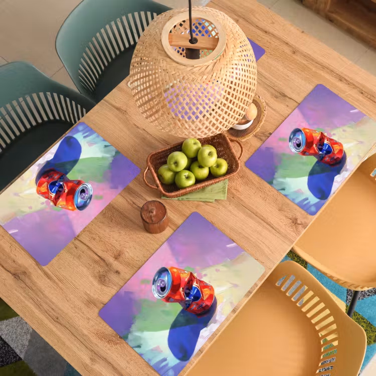 Placemat - 6 stuks - Frisdrank - Blik - Paars — 6