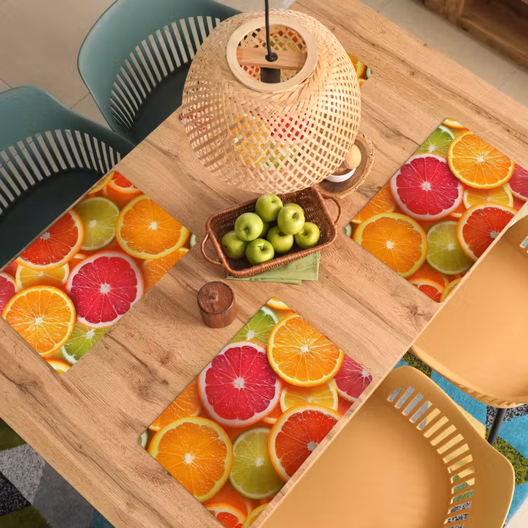 Placemat - 6 stuks - Fruit - Kleurrijk - Close up — 6