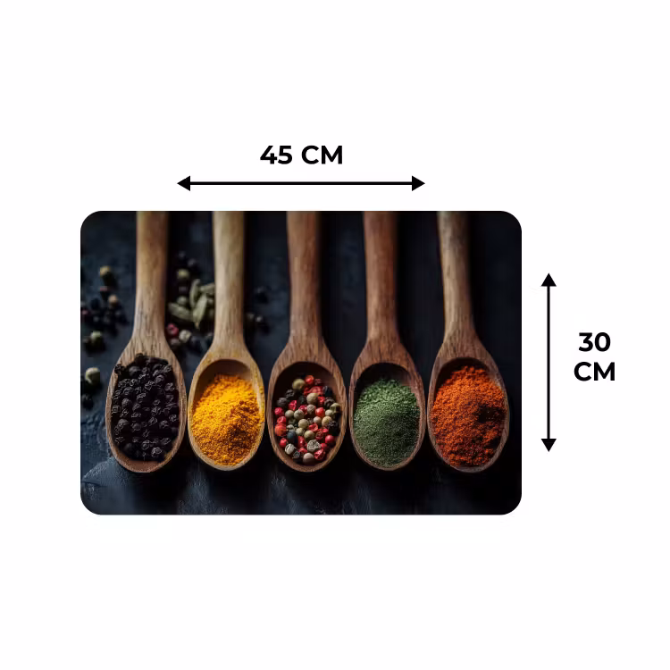 Placemat - 6 stuks - Houten - Lepels - Specerijen - Kruiden — 3