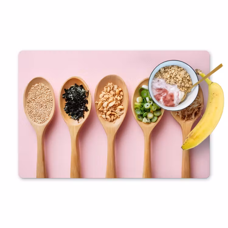 Placemat - 6 stuks - Ingrediënten - Lepels - Hout - Roze — 1