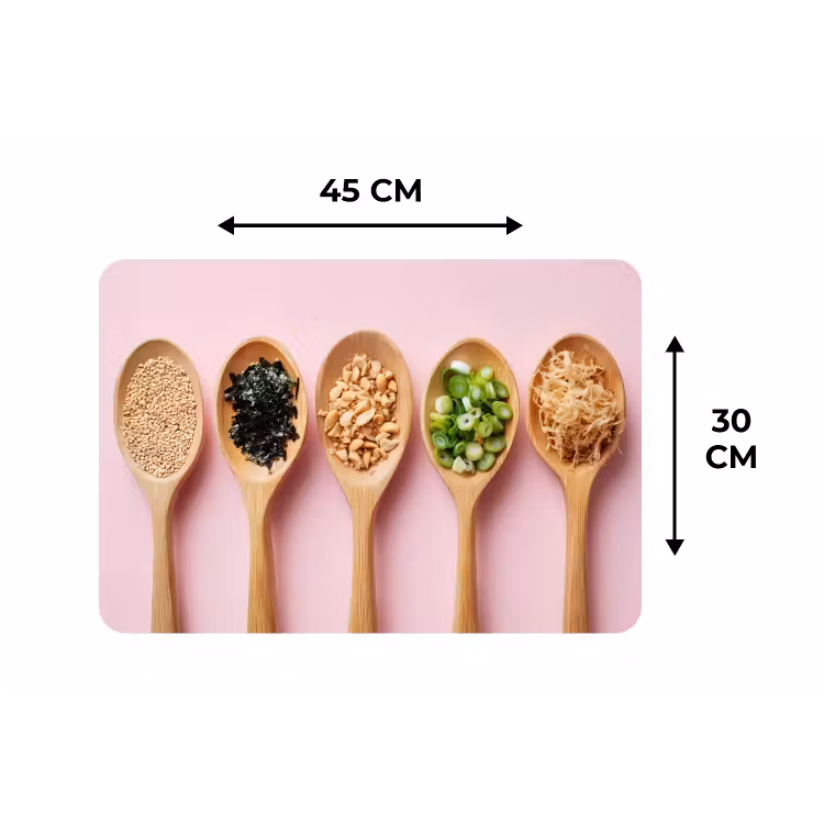 Placemat - 6 stuks - Ingrediënten - Lepels - Hout - Roze — 3