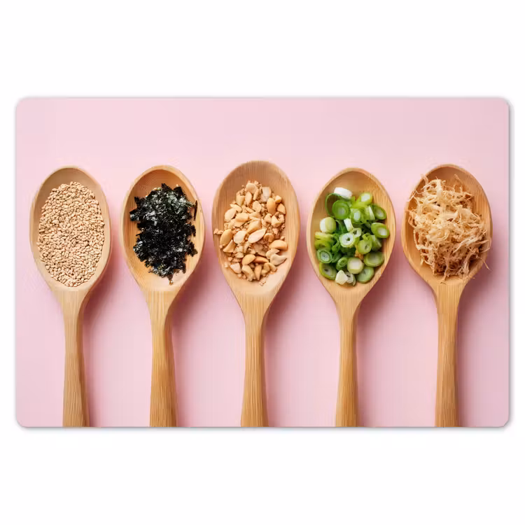 Placemat - 6 stuks - Ingrediënten - Lepels - Hout - Roze — 7