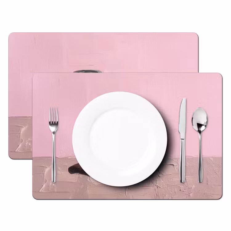 Placemat - 6 stuks - Koffiebekers - Deksel - Verf - Textuur — 2
