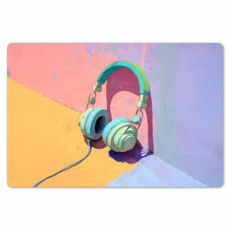 Placemat - 6 stuks - Koptelefoon - Mintgroen - Draad — 7