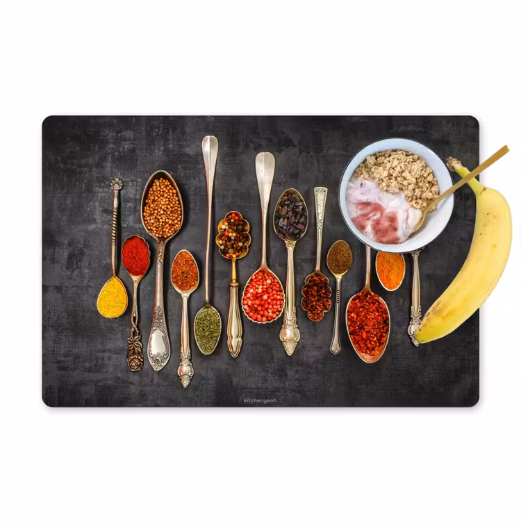 Placemat - 6 stuks - Kruiden - Lepels - Beton — 1