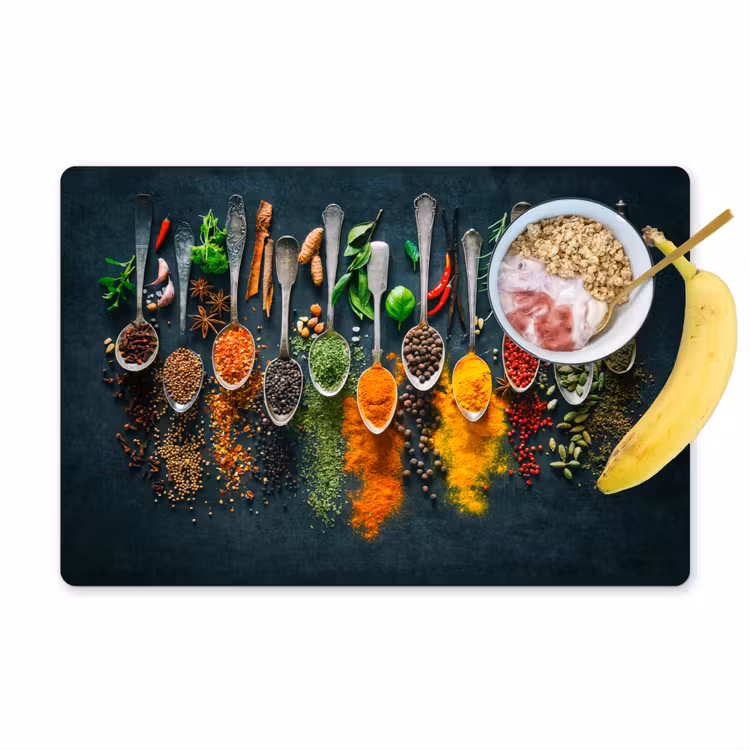 Placemat - 6 stuks - Kruiden - Specerijen - Lepels — 1