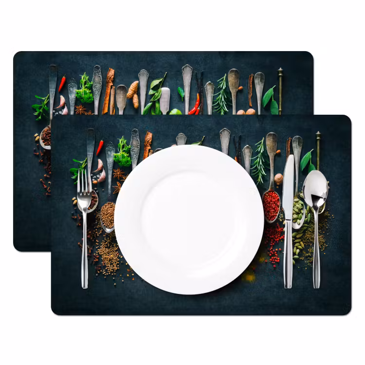 Placemat - 6 stuks - Kruiden - Specerijen - Lepels — 2