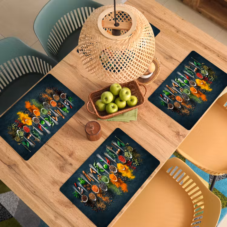 Placemat - 6 stuks - Kruiden - Specerijen - Lepels — 6