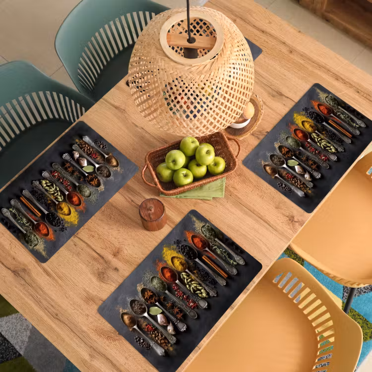 Placemat - 6 stuks - Lepels - Specerijen - Kaneel - Chili — 6