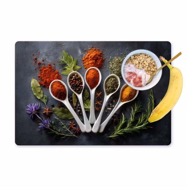 Placemat - 6 stuks - Lepels - Wit - Poeder - Kruiden — 1