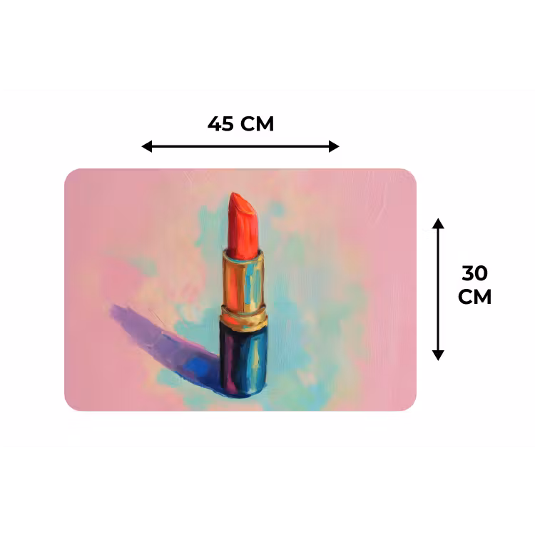 Placemat - 6 stuks - Lippenstift - Rood - Penseelstreken — 3