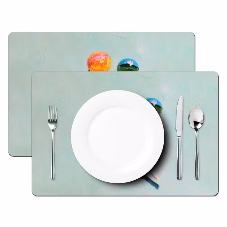 Placemat - 6 stuks - Lollys - Schaduw - Drie - Blauw — 2