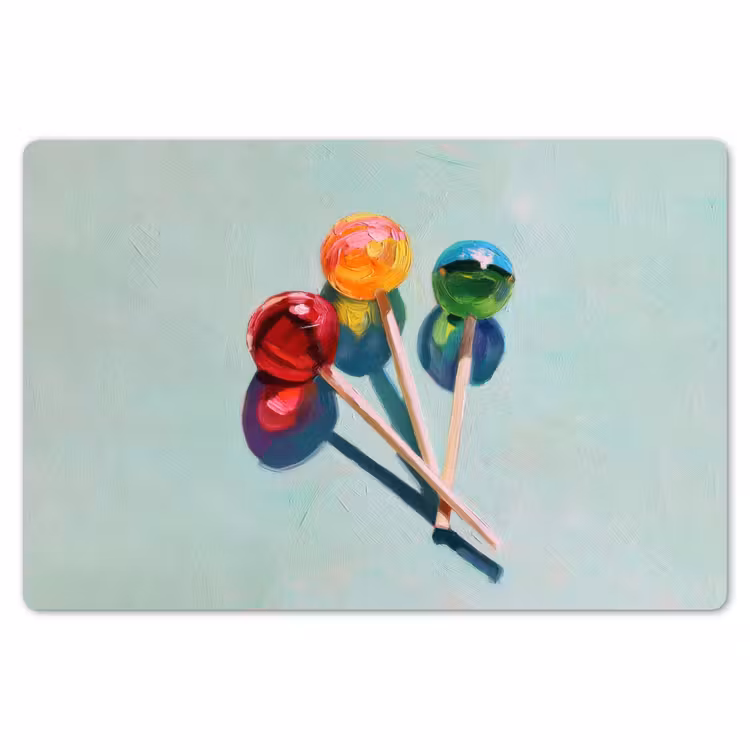 Placemat - 6 stuks - Lollys - Schaduw - Drie - Blauw — 7