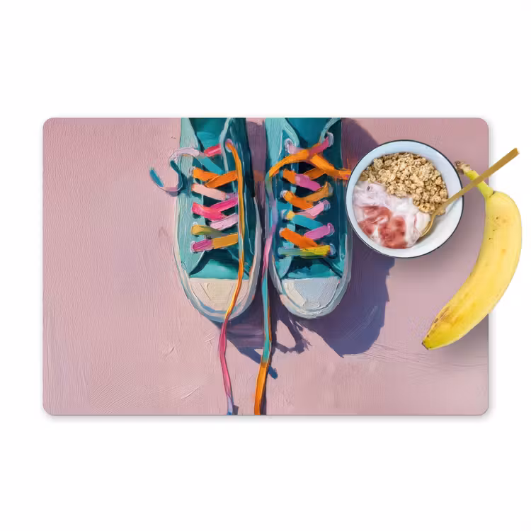 Placemat - 6 stuks - Sneakers - Veters - Kleurrijk - Schaduw — 1