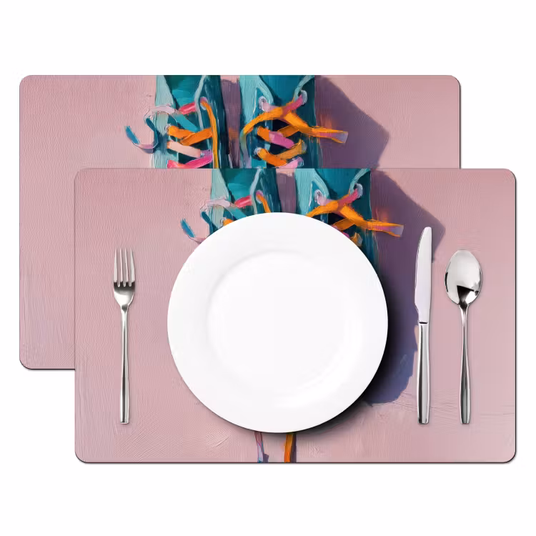 Placemat - 6 stuks - Sneakers - Veters - Kleurrijk - Schaduw — 2