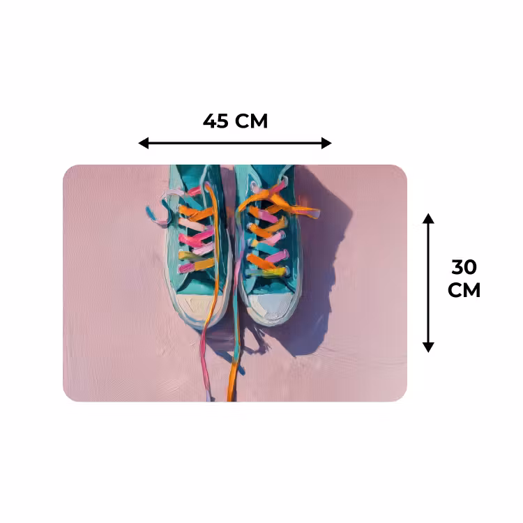 Placemat - 6 stuks - Sneakers - Veters - Kleurrijk - Schaduw — 3