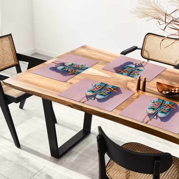 Placemat - 6 stuks - Sneakers - Veters - Kleurrijk - Schaduw — 5
