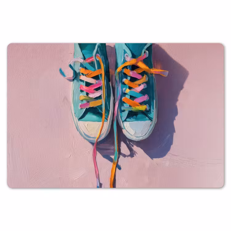 Placemat - 6 stuks - Sneakers - Veters - Kleurrijk - Schaduw — 7
