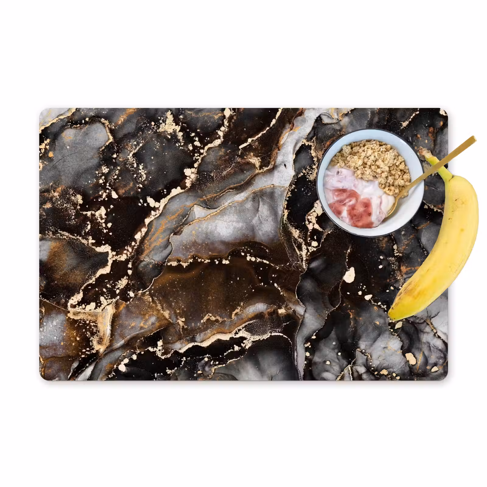 Placemat - 6 stuks - Marmer - Goud - Glitter - Luxe — 1