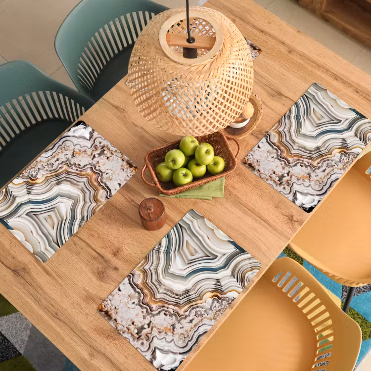Placemat - 6 stuks - Edelsteen - Marmer - Natuur - Abstract — 5