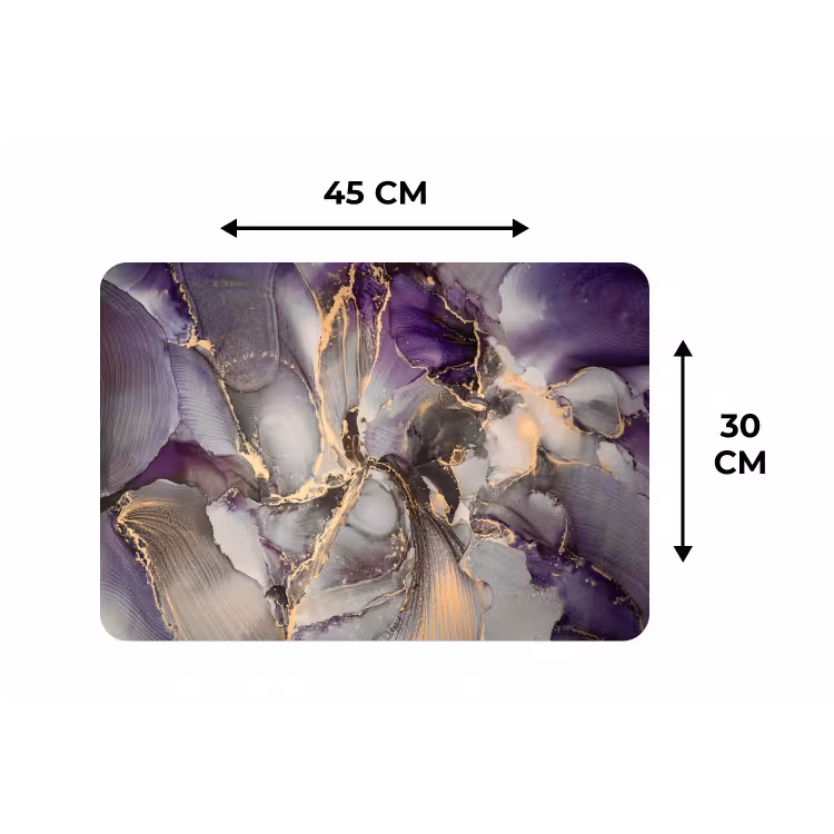 Placemat - 6 stuks - Goud - Paars - Marmer — 3
