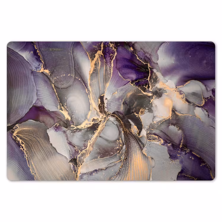 Placemat - 6 stuks - Goud - Paars - Marmer — 7