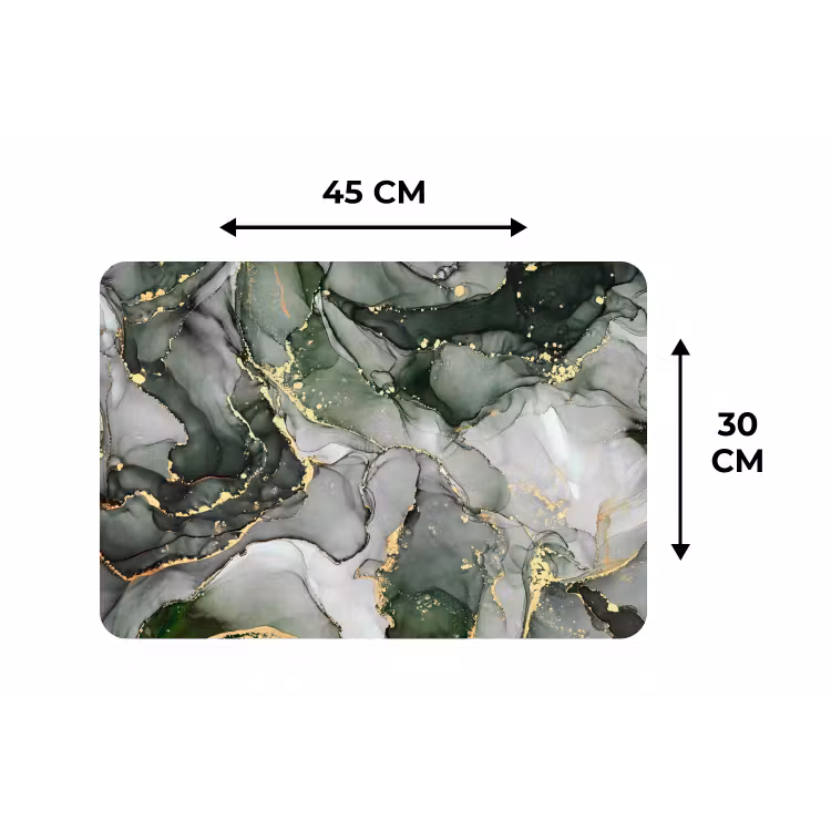 Placemat - 6 stuks - Luxe - Marmer - Groen — 3