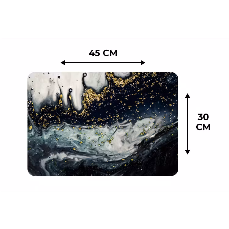 Placemat - 6 stuks - Marmer - Abstract - Goud - Luxe — 2