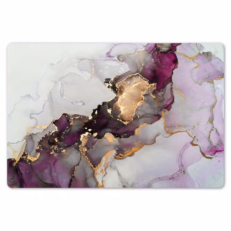 Placemat - 6 stuks - Marmer - Abstract - Goud - Paars — 7