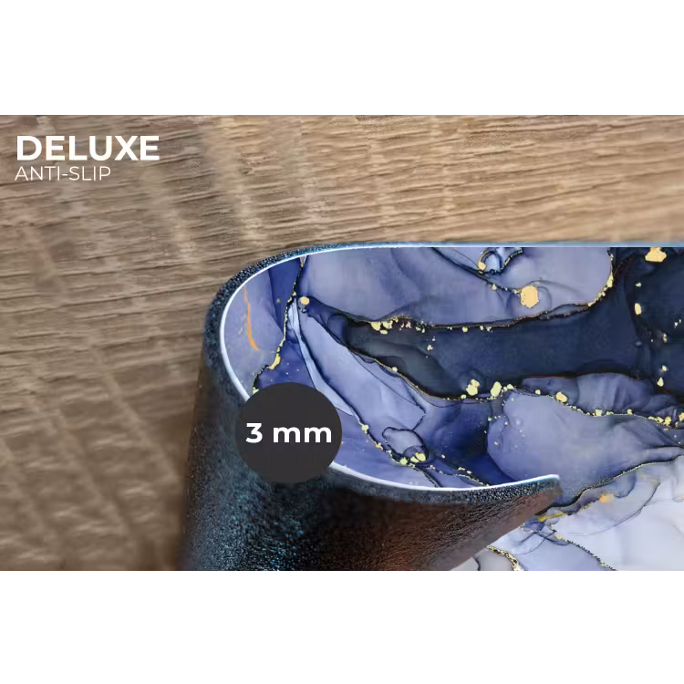 Placemat - 6 stuks - Marmer - Goud - Abstract - Blauw — 4