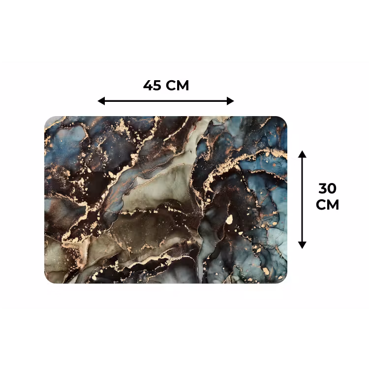 Placemat - 6 stuks - Marmer - Goud - Groen — 3