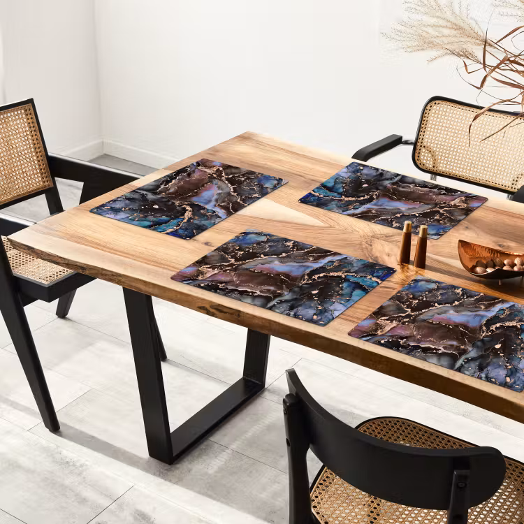 Placemat - 6 stuks - Marmer - Goud - Rosé — 5