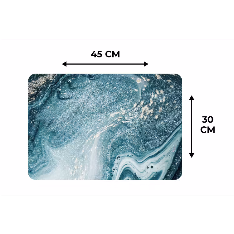 Placemat - 6 stuks - Marmer look - Blauw - Luxe — 2