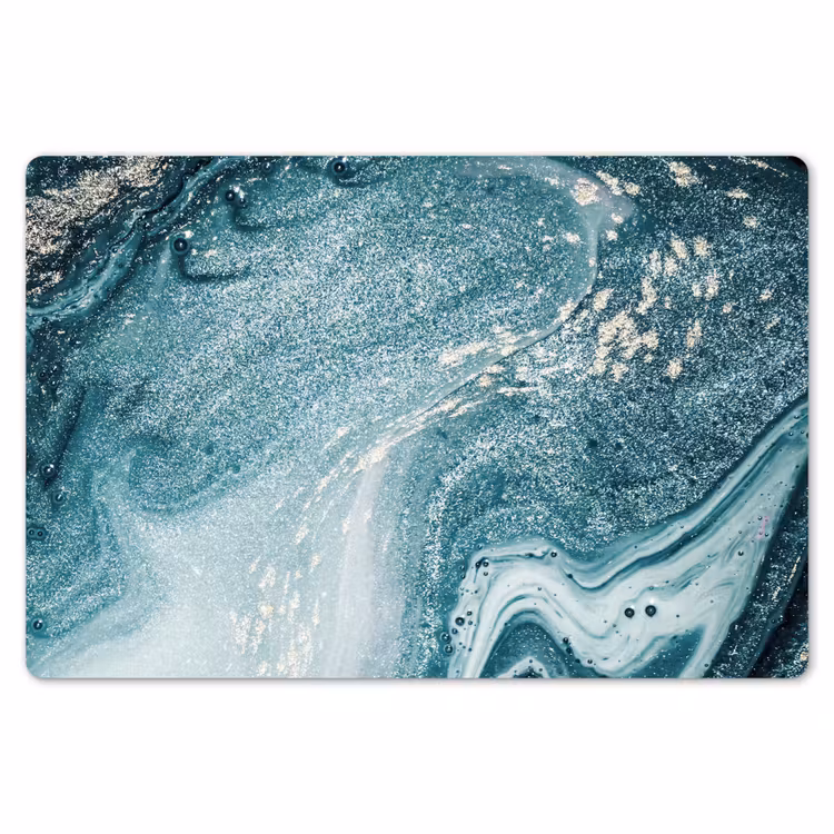Placemat - 6 stuks - Marmer look - Blauw - Luxe — 6