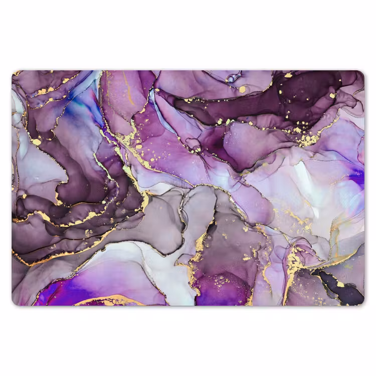 Placemat - 6 stuks - Marmer - Roze - Paars - Gold — 7