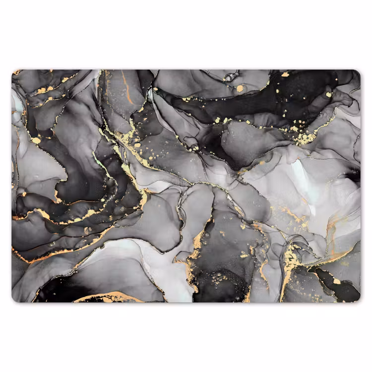 Placemat - 6 stuks - Marmer - Zwart - Goud - Grijs — 7
