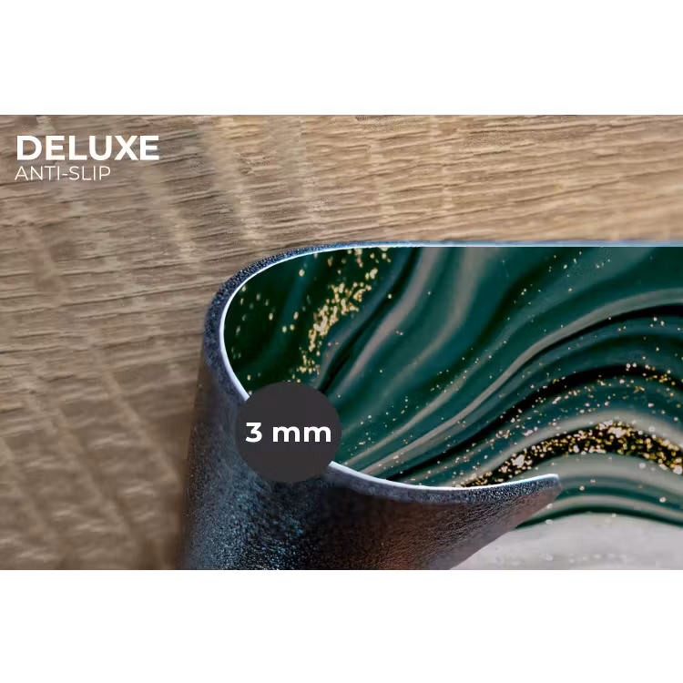 Placemat - 6 stuks - Marmerlook - Goud - Groen - Glitter - Design - Marmer — 2
