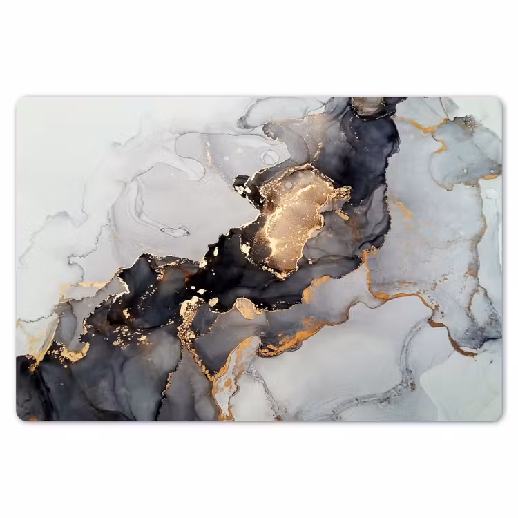 Placemat - 6 stuks - Zwart - Marmer - Luxe - Goud — 7