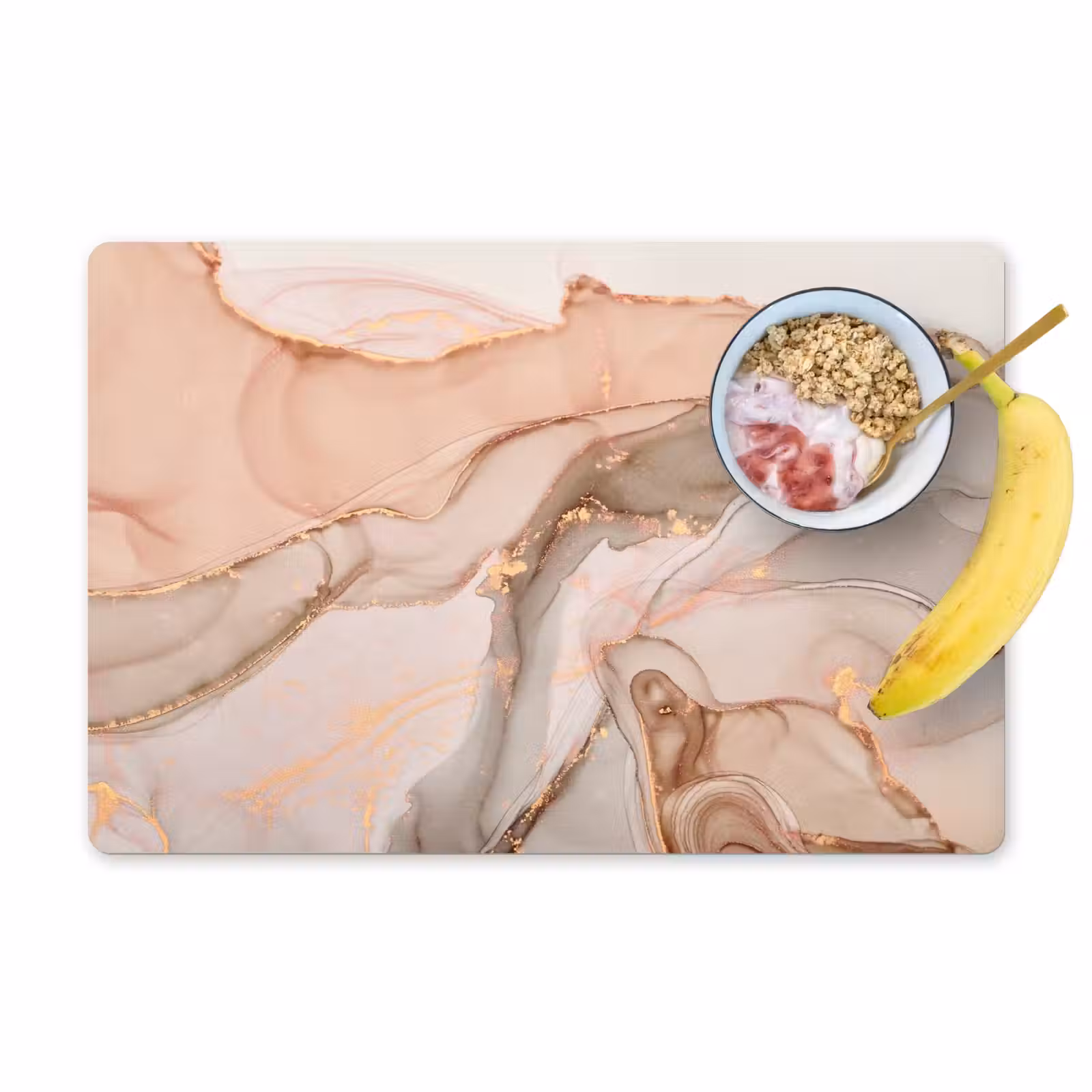 Placemat - 6 stuks - Marmer - Roze - Rosé — 1