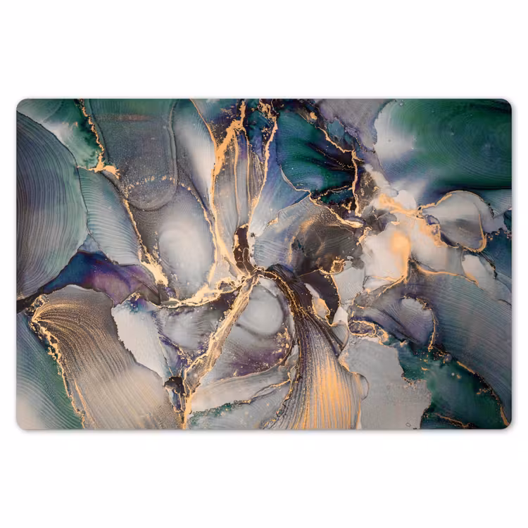 Placemat - 6 stuks - Goud - Blauw - Marmer — 7