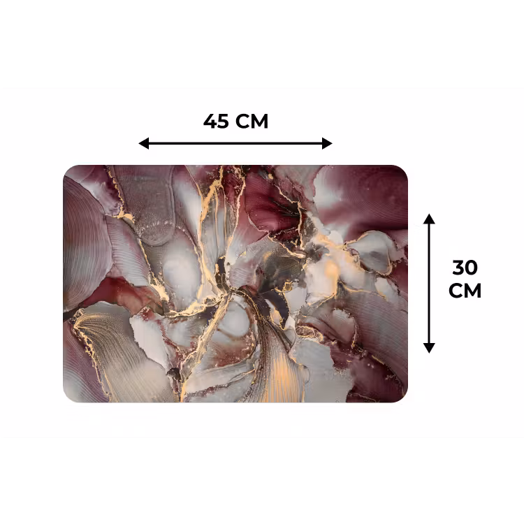 Placemat - 6 stuks - Goud - Marmer - Paars — 3